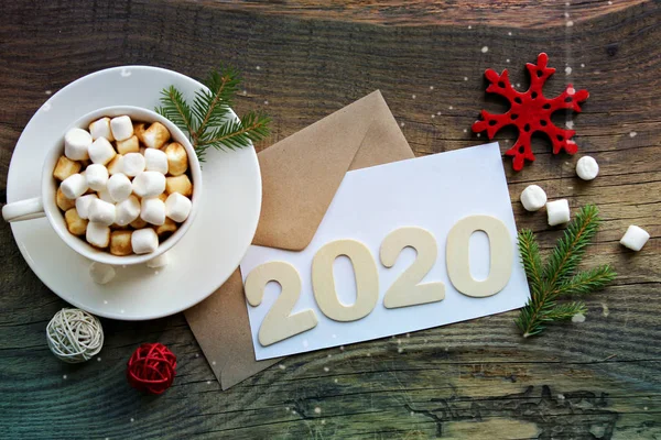 Figuras 2020 fundo ano novo. Composição de Natal. O conceito do novo 2020 . — Fotografia de Stock