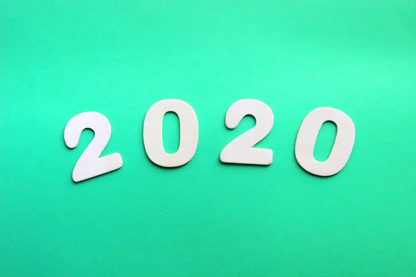2020 Року Різдвяний Фон Різдвяна Композиція Фігури 2020 Рік Зеленому — стокове фото
