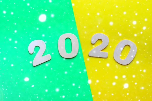 2020 Року Різдвяний Фон Різдвяна Композиція Фігури 2020 Рік Зеленому — стокове фото