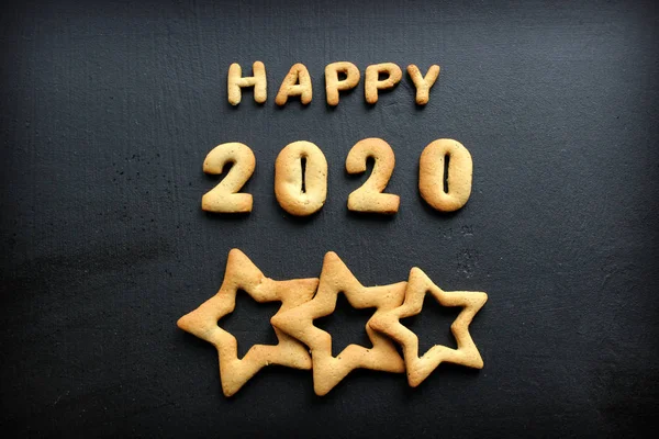 Новий Рік 2020 Року Запечені Літери Щасливий Новий Рік Цифри — стокове фото