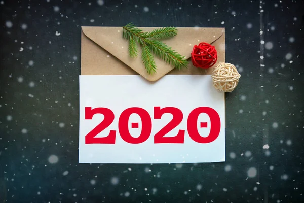 2020 Ano Novo Composição Natal Números 2020 Conceito Cumprimentos Ano — Fotografia de Stock