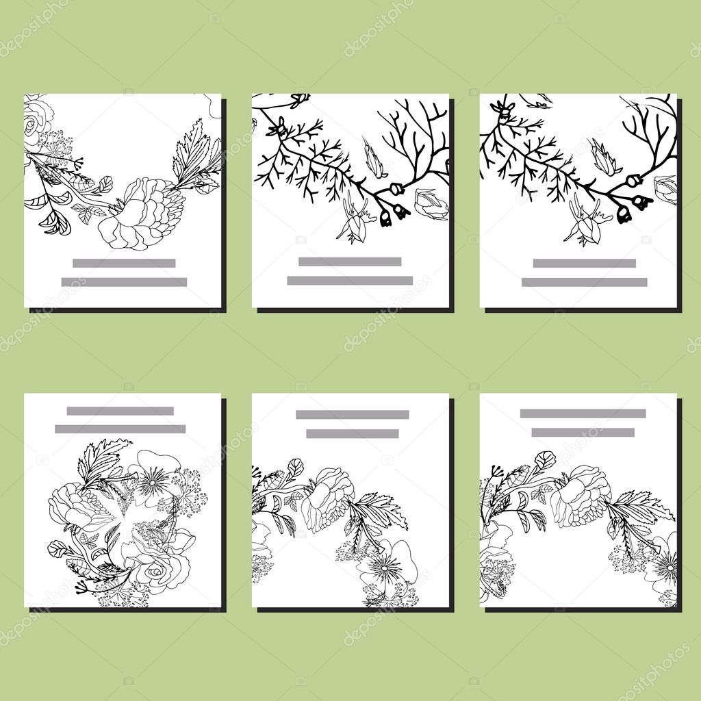 Set with visit-cards and greeting templates.