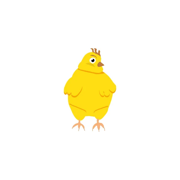 Cute fat yellow Easter chicken cartoon illustration. — Stock Vector