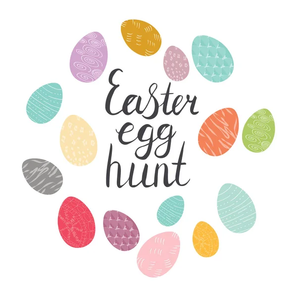 Huevo de Pascua ilustración a color dibujado a mano . — Vector de stock