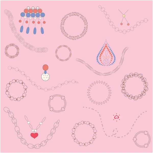 Schmuck Dekor Illustration auf rosa Hintergrund. — Stockvektor