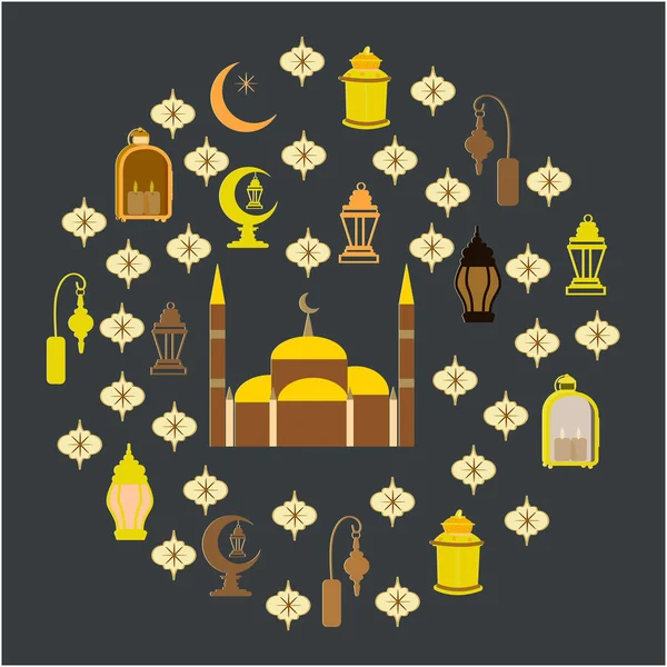 Τα ισλαμικά σύμβολα του Ραμαζάνι — Διανυσματικό Αρχείο