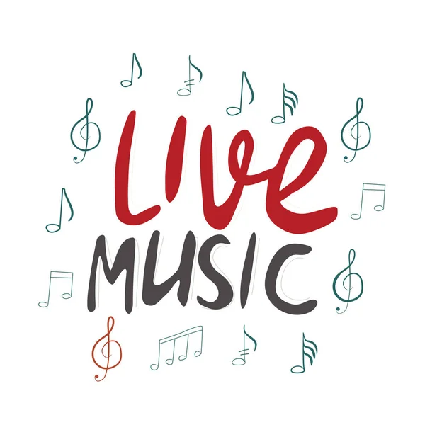 Live-Musik. Schriftzug des Musikfestivals — Stockvektor