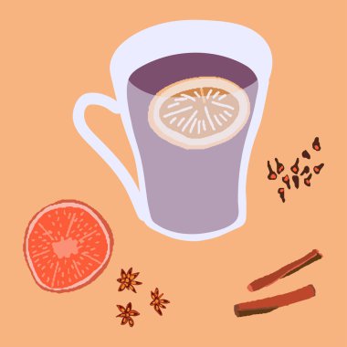 Mulling baharatile mulled şarap bir bardak