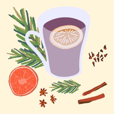 Çam ile mulled şarap bardak 