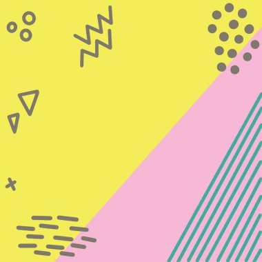 Geometrik şekilli sarı ve pembe arka plan