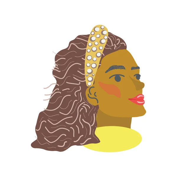 Schöne schwarze Frauen mit Stirnband — Stockvektor
