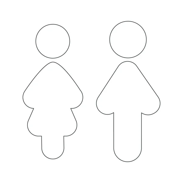 Fekete vonal ikon egy női gyermekcsalád — Stock Vector