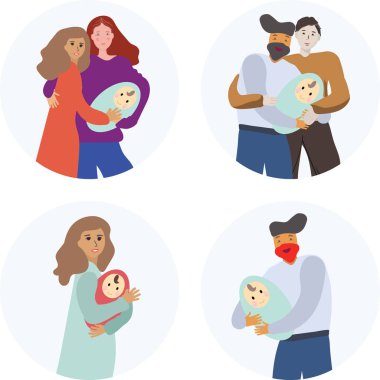 Bir bebek farklı çiftler Lgbt bekliyor