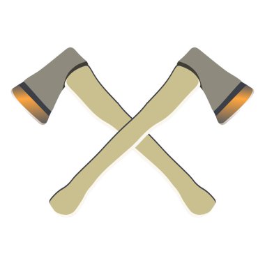 Beyaz arka planda yalıtılmış iki eksen geçti. 