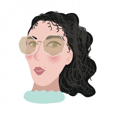 Gözlük takan asyalı bir kadının yüzü