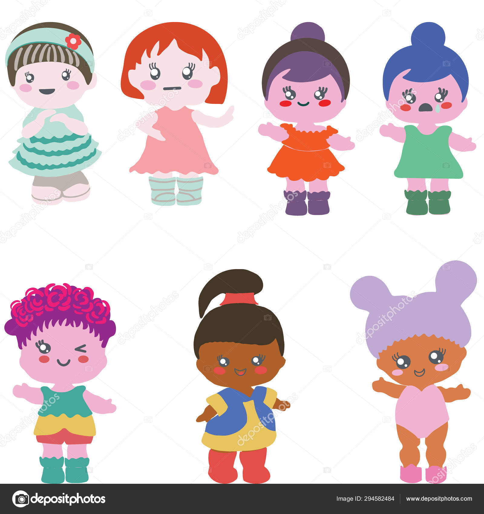 Boneca de papel com um conjunto de roupas de inverno. vetor