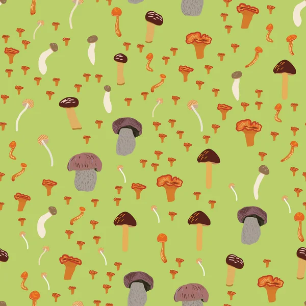 Sömlös färgglada mönster med blanda svamp. — Stockfoto