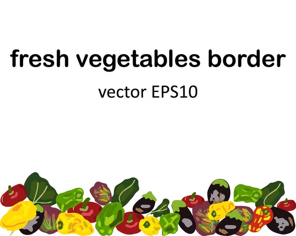 Grönsaker design gränsen isolerade på vitt. — Stockfoto