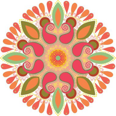 Diwali rangoli beautifull illüstrasyon beyaz izole.