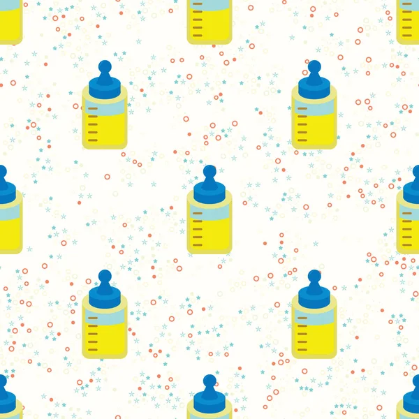 Baby milk bottle seamless pattern