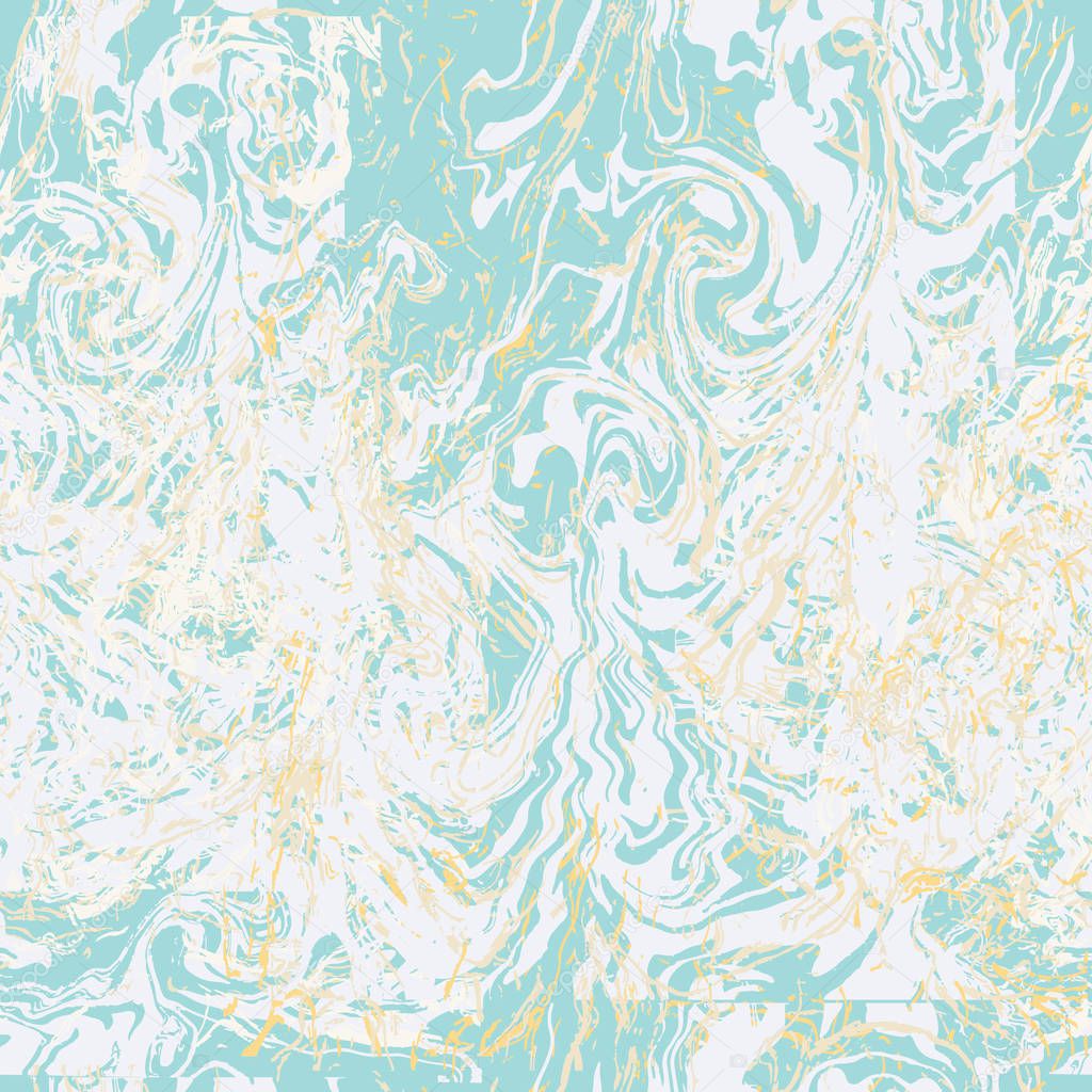 Turquoise and gold marble effect illustration.