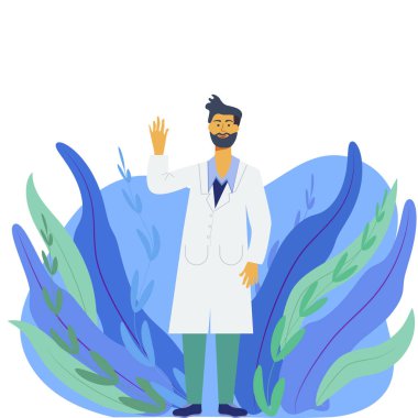 Online danışmanlık tasarımı için erkek doktor.