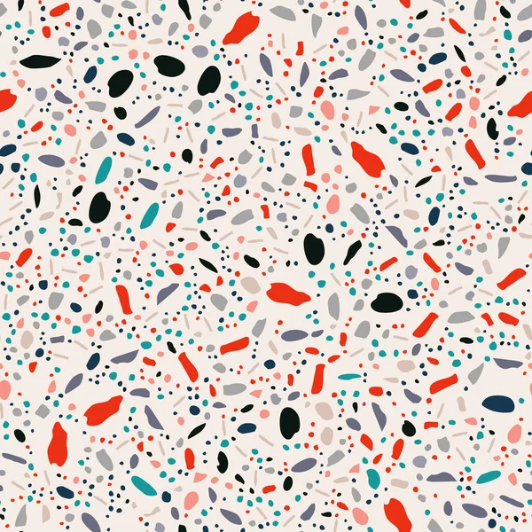 Decoratieve terrazzo naadloze textuur patroon. — Stockvector