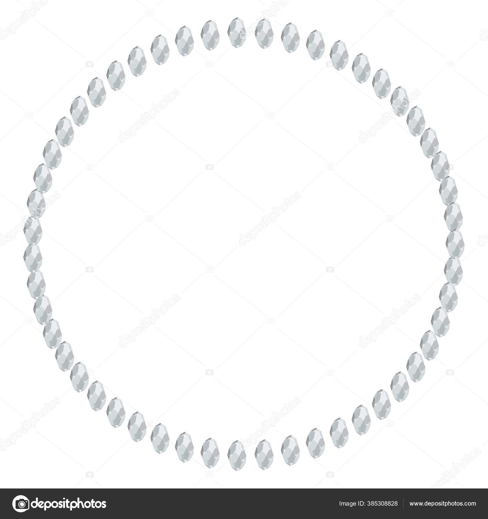 White Diamond Gems Circle Frame Isolated White Background Vector Jewels  Stock Vector by ©Nata_Prando 385308828