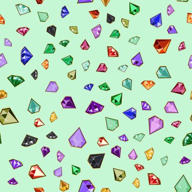 Kireç yeşili zeminde pırlanta şekilli, pürüzsüz desen. Lüks mücevherler geometrik değerli nesneler. Kapak, afiş, arkaplan, kart afişi, poster tasarımı için.