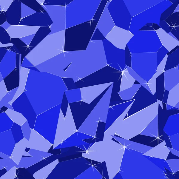 Kék Luxus Drágakövek Jéghegy Zökkenőmentes Vektor Minta Luxus Ékszerek Geometriai — Stock Vector