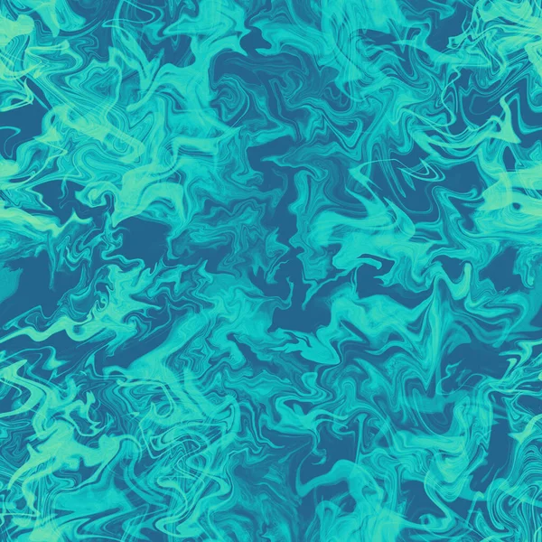 蓝绿色和蓝色大理石抽象背景纹理 大理石般的石头旋转着奢华的壁纸 无缝图案图解 — 图库照片