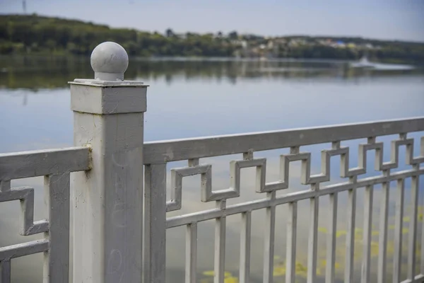 Metal Railings River — Stock Photo, Image