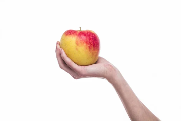 Pomme Dans Les Mains Des Femmes — Photo