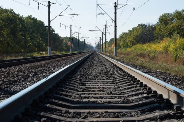 Mesafe Içine Bırakarak Demiryolu — Stok fotoğraf