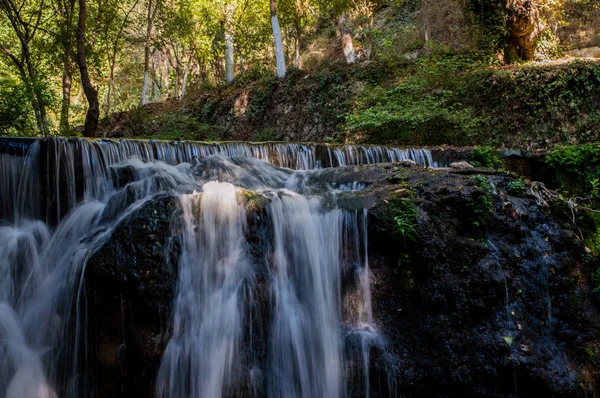 Cascade Dans Forêt Été — Photo