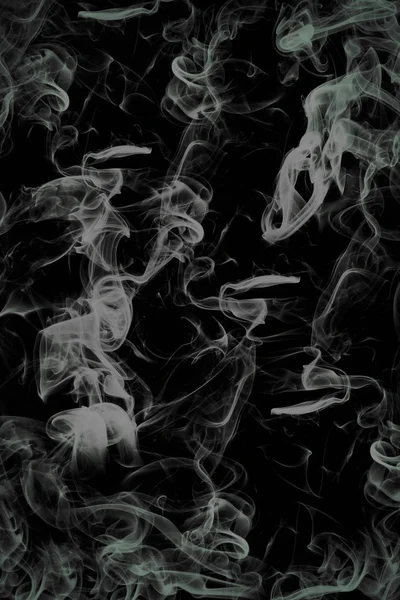 A lot of smoke from aroma sticks on black background. Abstract d — Stock Photo, Image