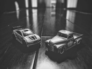 Kiev, Ukrayna - 22 Eylül 2019: Hotwheels oyuncak araba modelleri üzerinde 