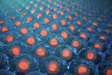 3D illüstrasyon insan hücreleri. Hücre koloni. Bilim ve tıp, rejenerasyon bir canlı organizma hücre yenileme hücre kavramı.