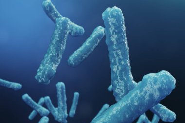 3D çizim virüs backgorund. Virüs grip, Hepatit, AIDS, E. coli, iki nokta üst üste bacillus. Bilim ve tıp, bağışıklık azaltılması kavramı. Hücre enfekte organizma
