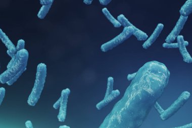 Arka plan virüs. Bilim ve tıp, vücudunda bağışıklık azaltılması kavramı. Grip virüsü, hepatit virüs, enfekte canlı organizma, 3d çizim hücreleri