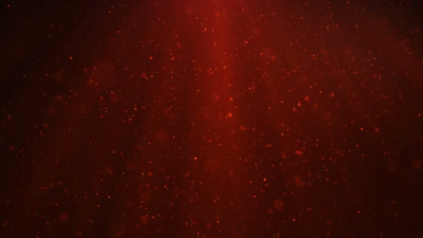 Abstract motion background of shining, sparkling, red particles. Beautiful red floating dust particles with shine light. Seamless Loopable 3D. 4K Animation — Stock Video