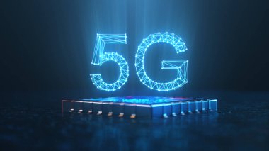 5g kablosuz yüksek hızlı mobil Internet. Teknoloji kavramı. Yüksek hızlı internet. Devre kartı nda konsept akıllı telefon internet bağlantı teknolojisi. Soyut internet bağlantısı. 3d İllüstrasyon