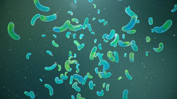 Stabförmige Bakterien, Bakterien im Darm lebende Organismus als notwendiges Element oder Erreger von Infektionen und Entzündungen. e. coli. Das Virus ist ein Bakterium, Enterobakterien. 3D-Illustration — Stockfoto
