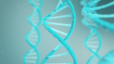 Dna'nın çift sarmal yapısı, Dna molekülü, Rna. Biyokimya kavramı, biyoteknoloji. Genom değişimi, 3d illüstrasyon