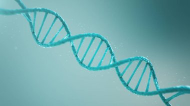 Dna'nın çift sarmal yapısı, Dna molekülü, Rna. Biyokimya kavramı, biyoteknoloji. Genom değişimi, 3d illüstrasyon