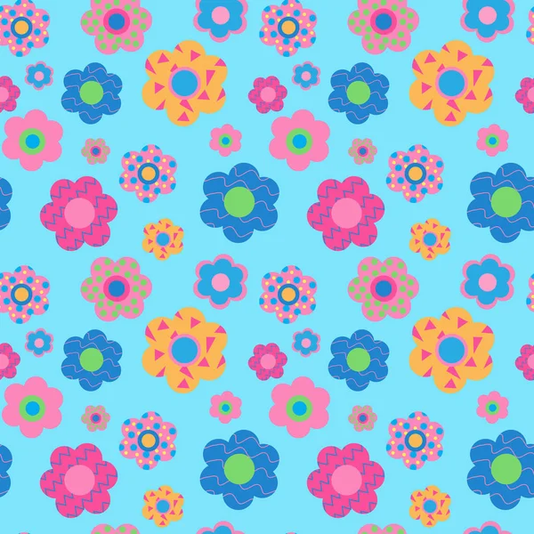 Roztomilý Květinový Bezešvá Textura Dekorativní Sedmikrásky — Stockový vektor