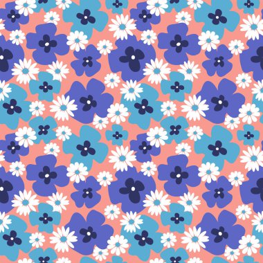 Bir haşhaş ile şık çiçek sorunsuz arka plan ve papatyalar