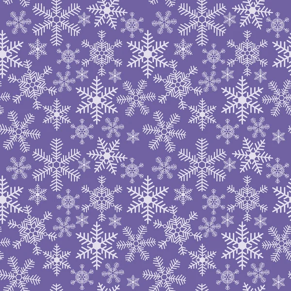 青色の背景に雪の結晶のシームレスなクリスマス テクスチャ — ストックベクタ