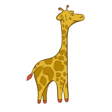 Etiket hazır Afrika hayvan vektör görüntü zürafa.