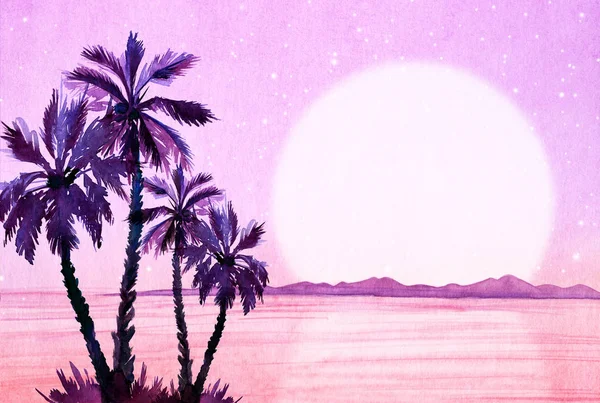 Violett-abstrakter Hintergrund. Aquarell auf Papier gemalt. — Stockfoto
